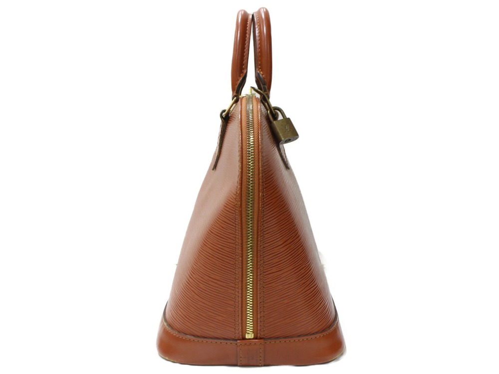 Louis Vuitton Leather Handbag Alma Brown Epi Brown